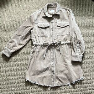 asos tan corduroy button down dress